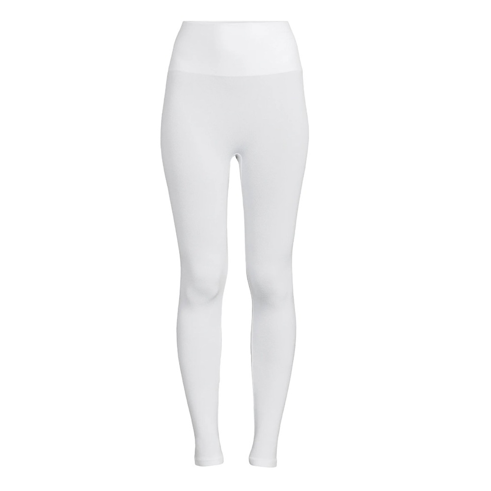 FLEECE LINED White Twill Seamless Waistband Leggings XS